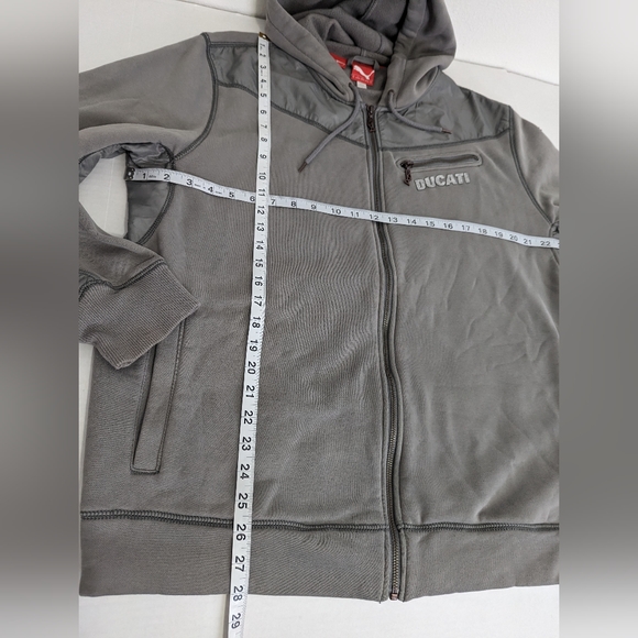 PUMA Ducati Colab Gray Jacket Hoodie Sweatshirt Men's Size XL (fitted Large too) - Picture 7 of 10